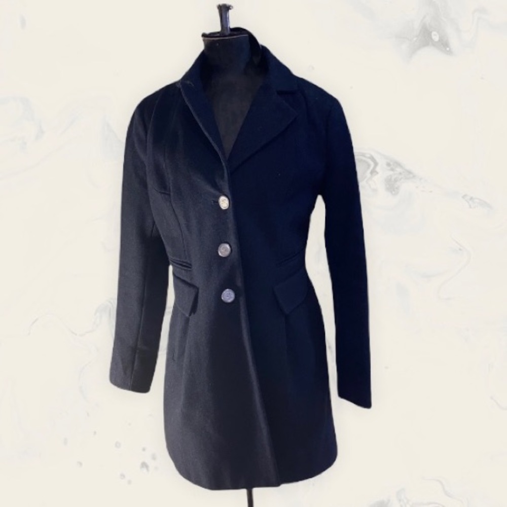 Laundry by Shelli Segal Blue Wool Peacoat | Gorgeous Form Fitting | Size 10